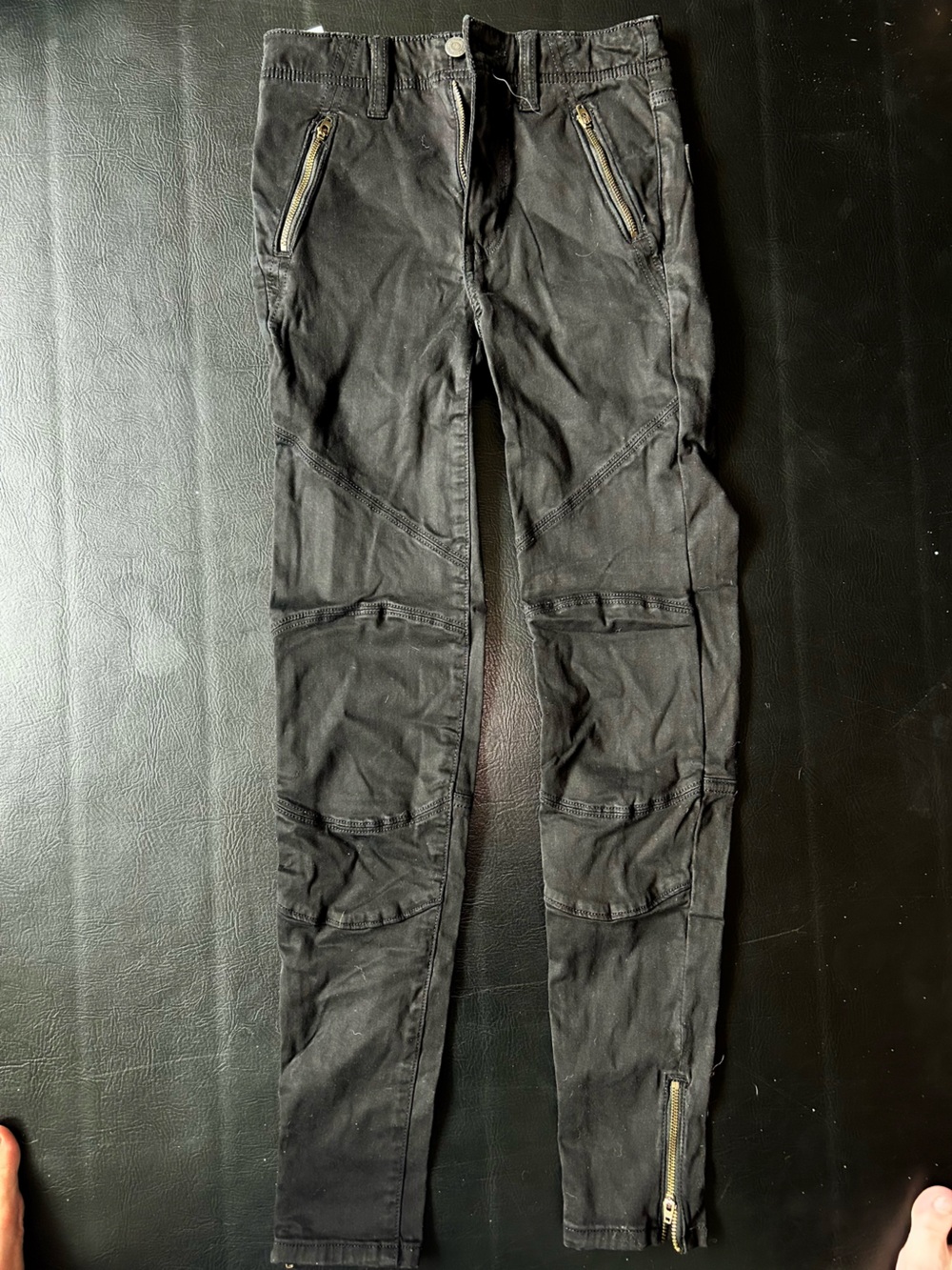 American Eagle Black Moto Jeggings with Zippers